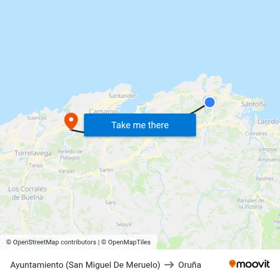 Ayuntamiento (San Miguel De Meruelo) to Oruña map