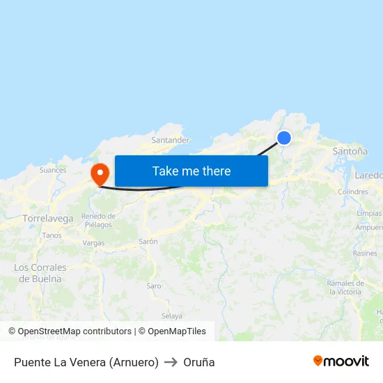 Puente La Venera (Arnuero) to Oruña map