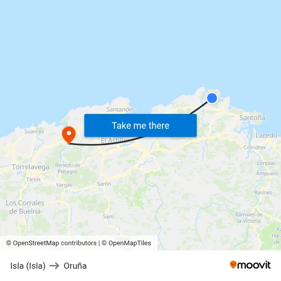 Isla (Isla) to Oruña map