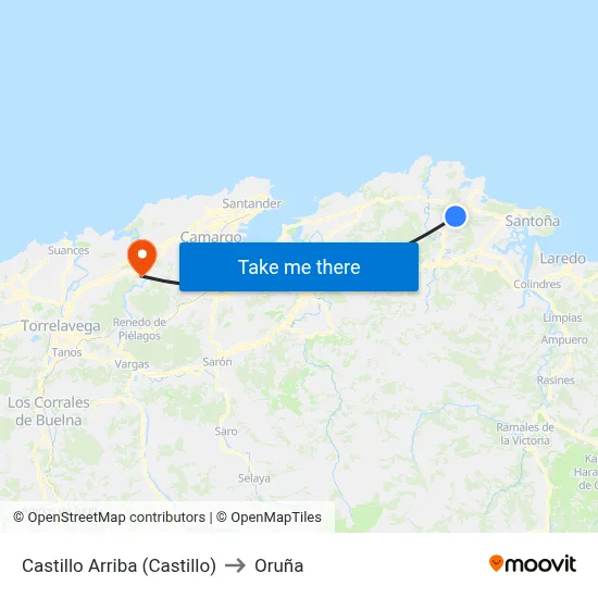 Castillo Arriba (Castillo) to Oruña map