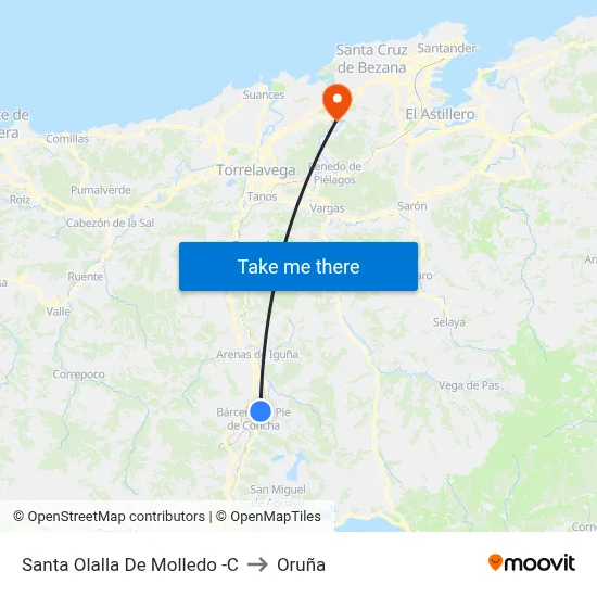 Santa Olalla De Molledo -C to Oruña map