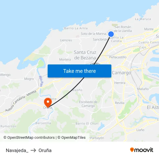 Navajeda_ to Oruña map