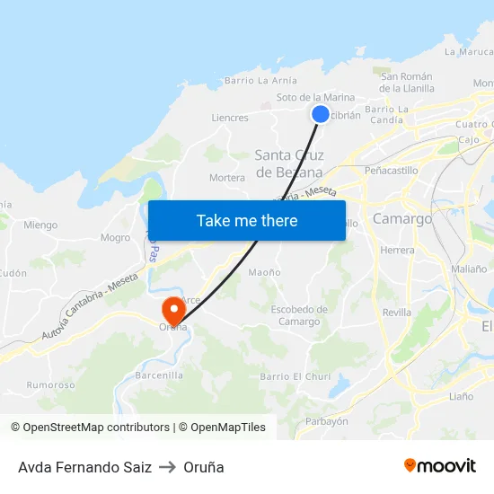 Avda Fernando Saiz to Oruña map