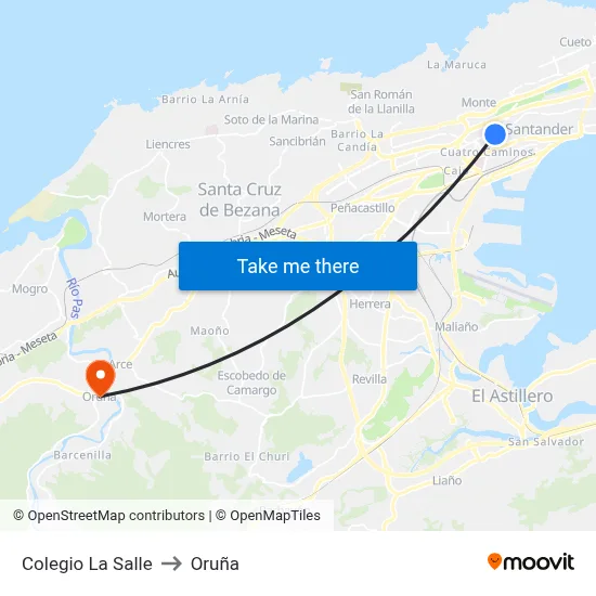 Colegio La Salle to Oruña map