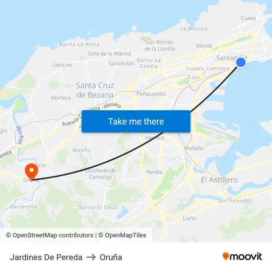 Jardines De Pereda to Oruña map