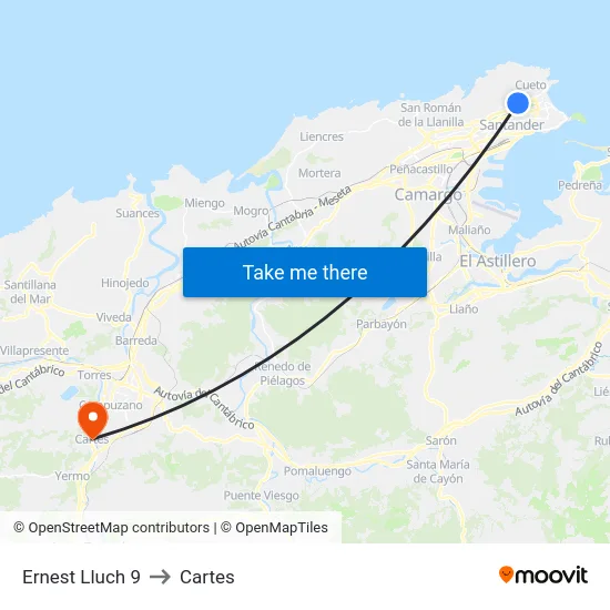 Ernest Lluch 9 to Cartes map