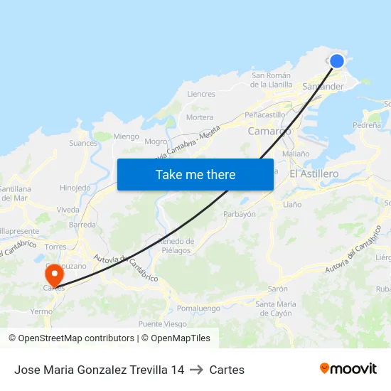Jose Maria Gonzalez Trevilla 14 to Cartes map