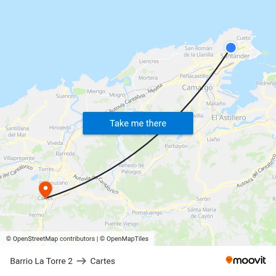 Barrio La Torre 2 to Cartes map