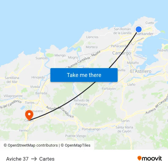 Aviche 37 to Cartes map