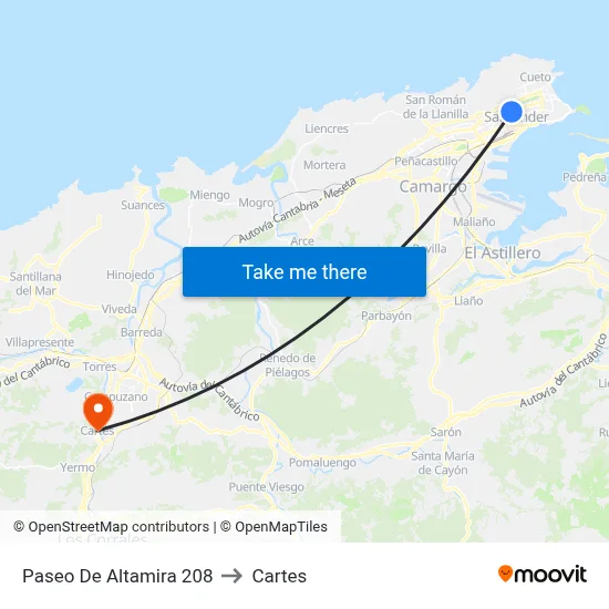 Paseo De Altamira 208 to Cartes map