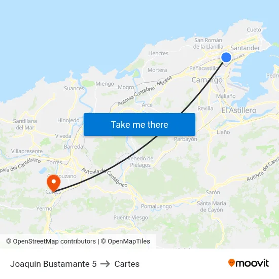 Joaquin Bustamante 5 to Cartes map