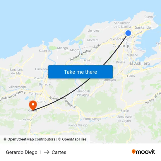 Gerardo Diego 1 to Cartes map