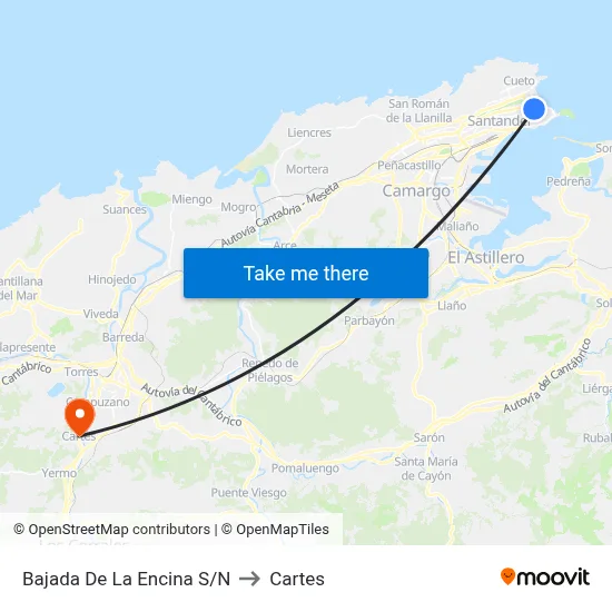 Bajada De La Encina S/N to Cartes map