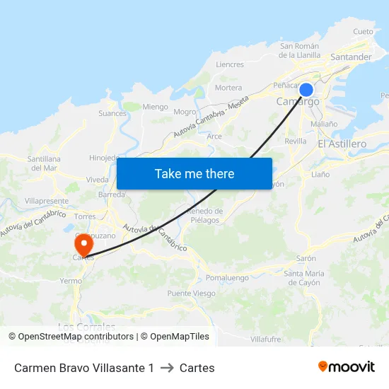 Carmen Bravo Villasante 1 to Cartes map
