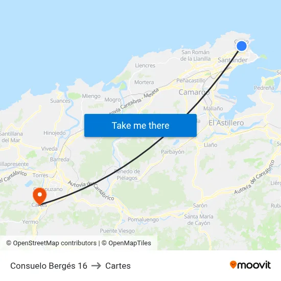 Consuelo Bergés 16 to Cartes map