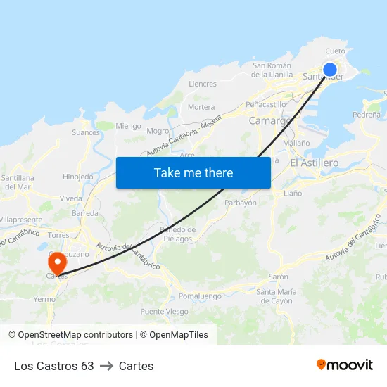 Los Castros 63 to Cartes map