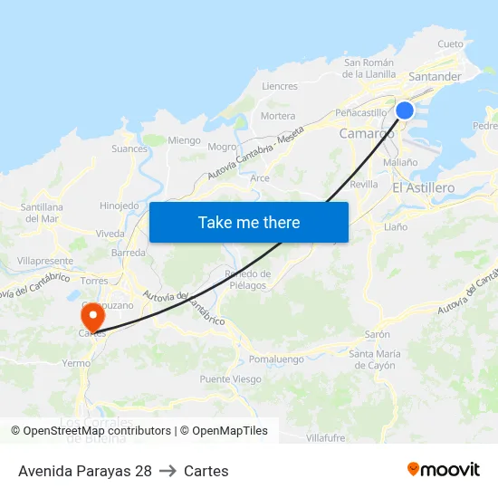 Avenida Parayas 28 to Cartes map