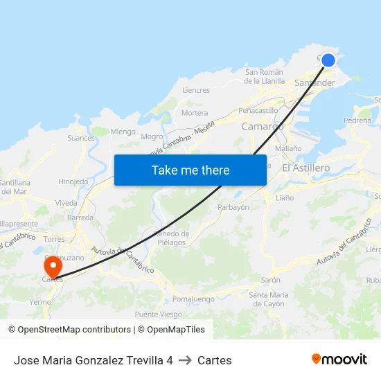Jose Maria Gonzalez Trevilla 4 to Cartes map