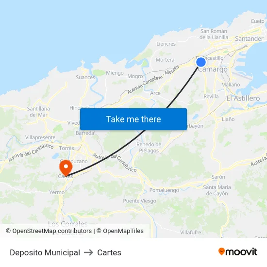 Deposito Municipal to Cartes map