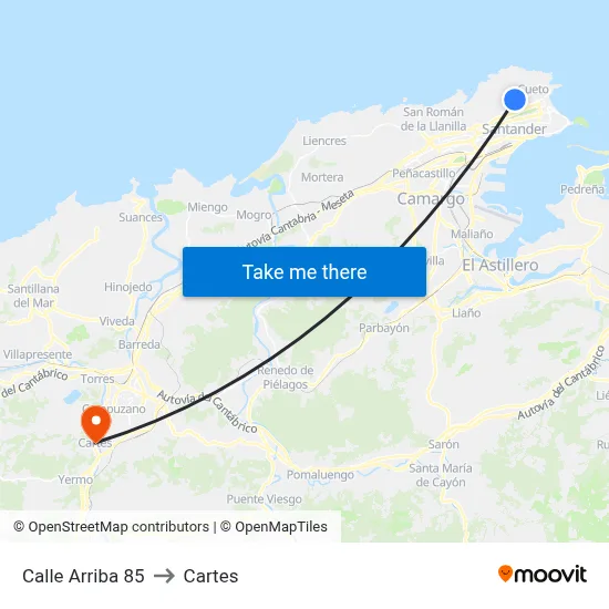 Calle Arriba 85 to Cartes map