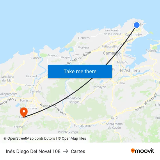 Inés Diego Del Noval 108 to Cartes map