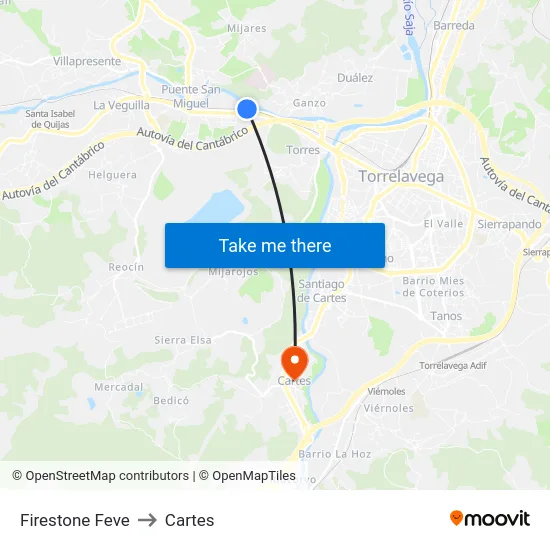 Firestone Feve to Cartes map