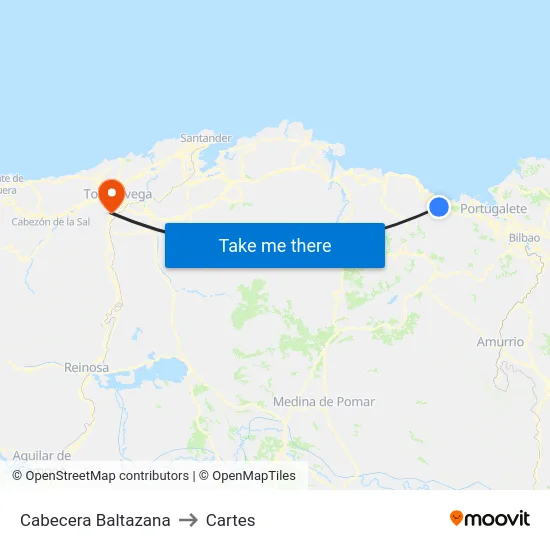 Cabecera Baltazana to Cartes map