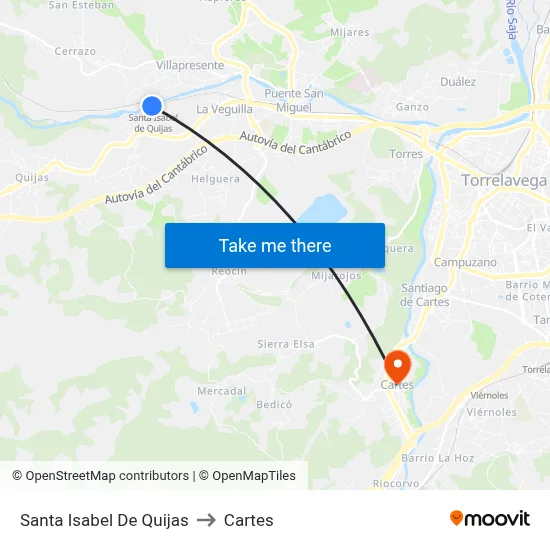 Santa Isabel De Quijas to Cartes map