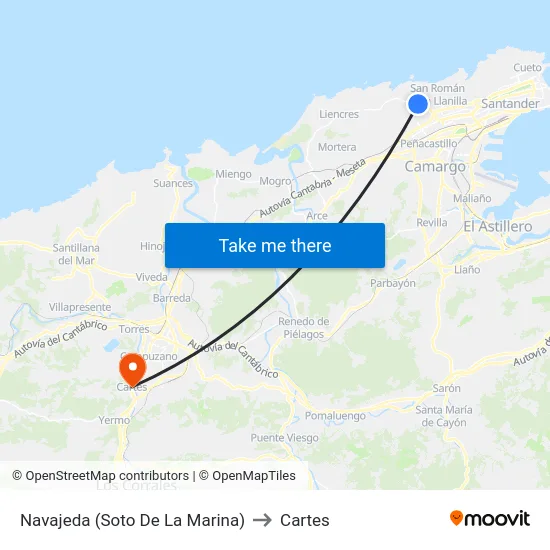 Navajeda (Soto De La Marina) to Cartes map