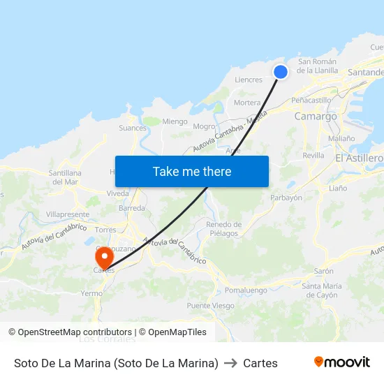 Soto De La Marina (Soto De La Marina) to Cartes map