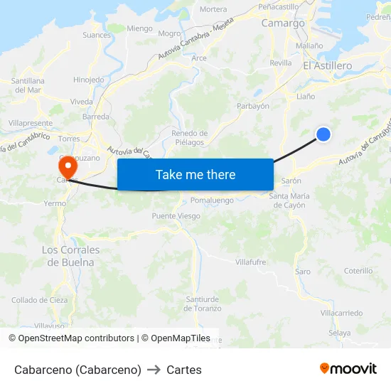 Cabarceno (Cabarceno) to Cartes map