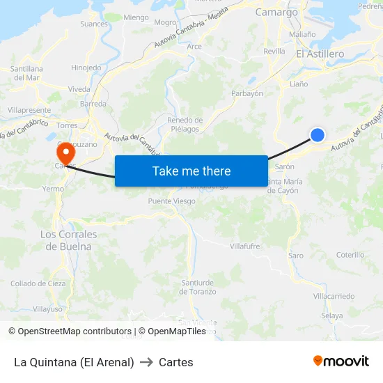 La Quintana (El Arenal) to Cartes map