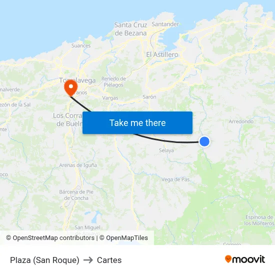 Plaza (San Roque) to Cartes map