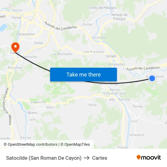 Satocilde (San Roman De Cayon) to Cartes map