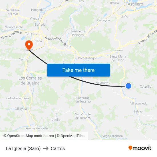 La Iglesia (Saro) to Cartes map