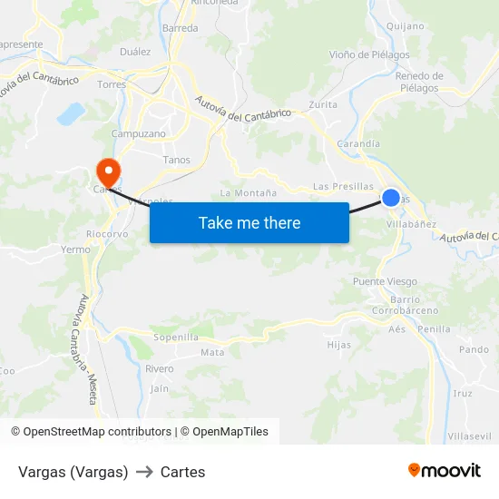 Vargas (Vargas) to Cartes map
