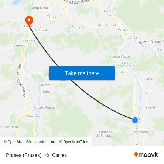 Prases (Prases) to Cartes map