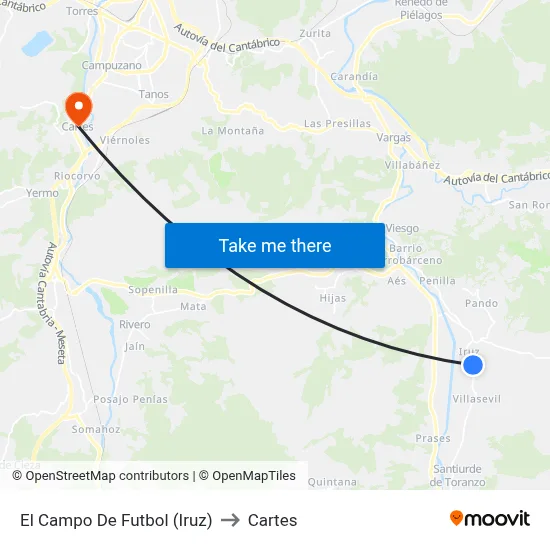 El Campo De Futbol (Iruz) to Cartes map