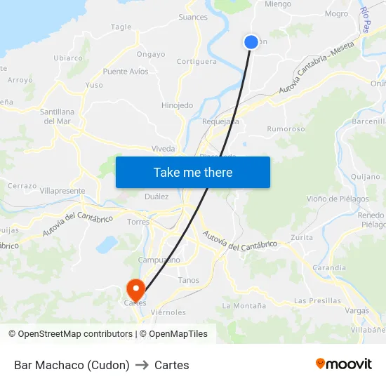 Bar Machaco (Cudon) to Cartes map