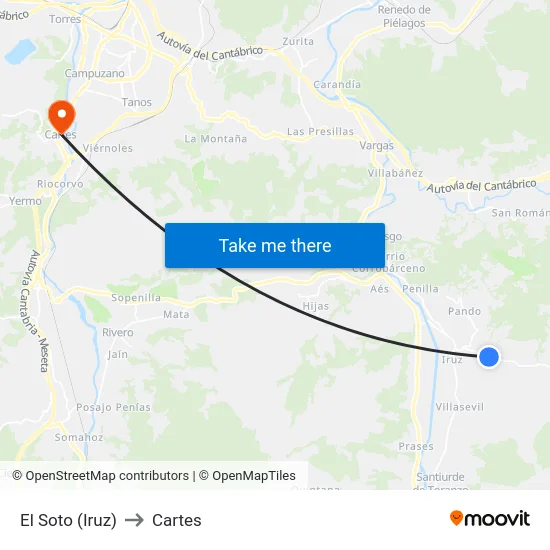 El Soto (Iruz) to Cartes map