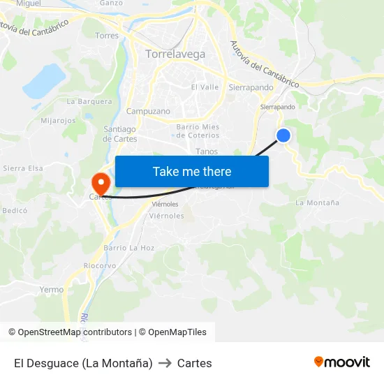 El Desguace (La Montaña) to Cartes map