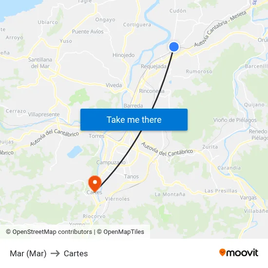 Mar (Mar) to Cartes map
