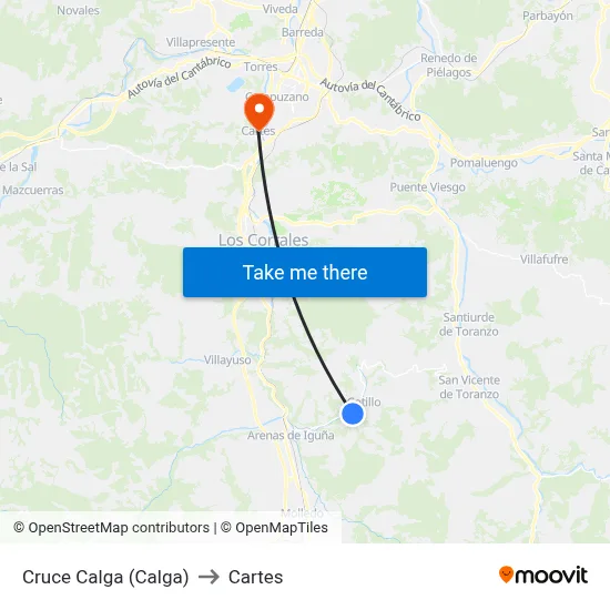 Cruce Calga (Calga) to Cartes map