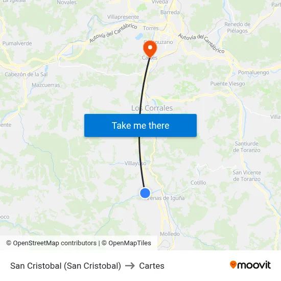 San Cristobal (San Cristobal) to Cartes map