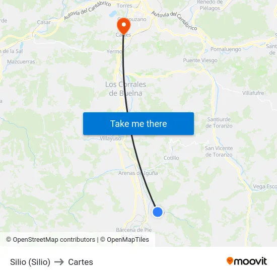 Silio (Silio) to Cartes map