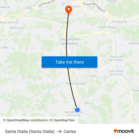 Santa Olalla (Santa Olalla) to Cartes map