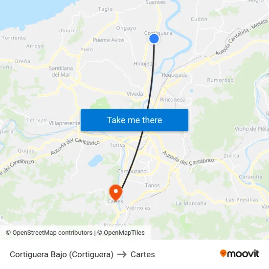Cortiguera Bajo (Cortiguera) to Cartes map