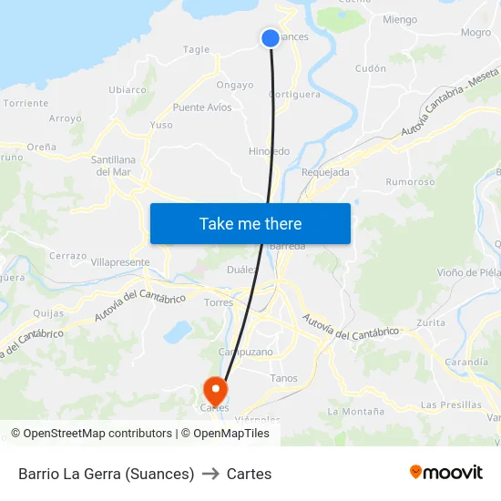 Barrio La Gerra (Suances) to Cartes map