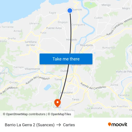 Barrio La Gerra 2 (Suances) to Cartes map