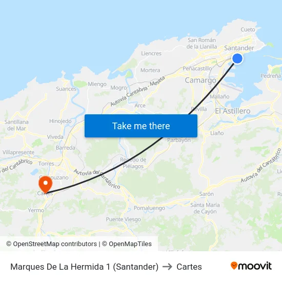 Marques De La Hermida 1 (Santander) to Cartes map
